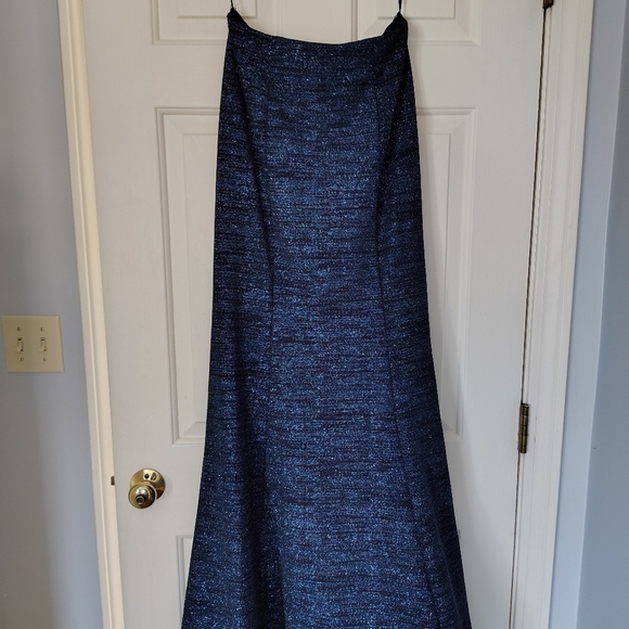 Jovani Navy Sparkle Strapless Formal Fluted Gown 4 - Picture 4 of 12